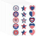 Skiennix 450Pcs Patriotic Independence Day Stickers - 1.5 Inch Red, White & Blue for DIY Decor