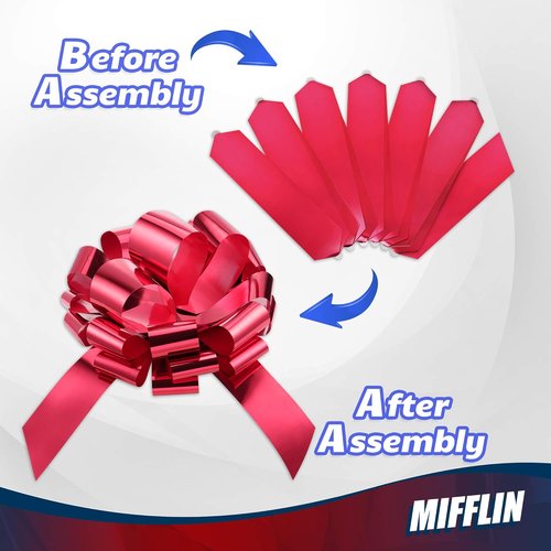 Mifflin-USA Big Car Bow - Metallic Red 18 Inch | Giant Gift Bow for Birthdays & Christmas Decor