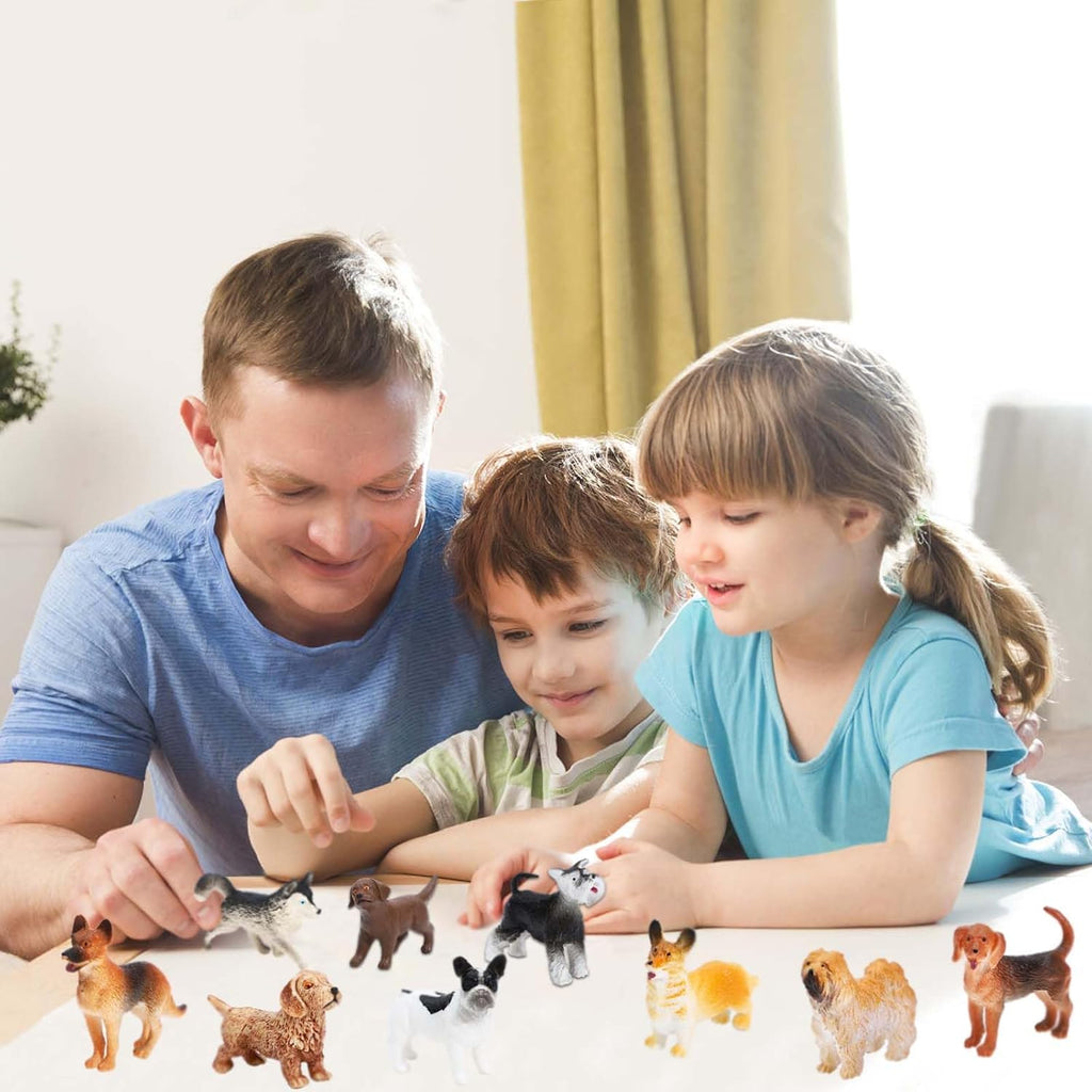 ONEST Mini Dog Figurines Playset - 20 Hand-Painted Realistic Puppy Figures for Kids & Adults
