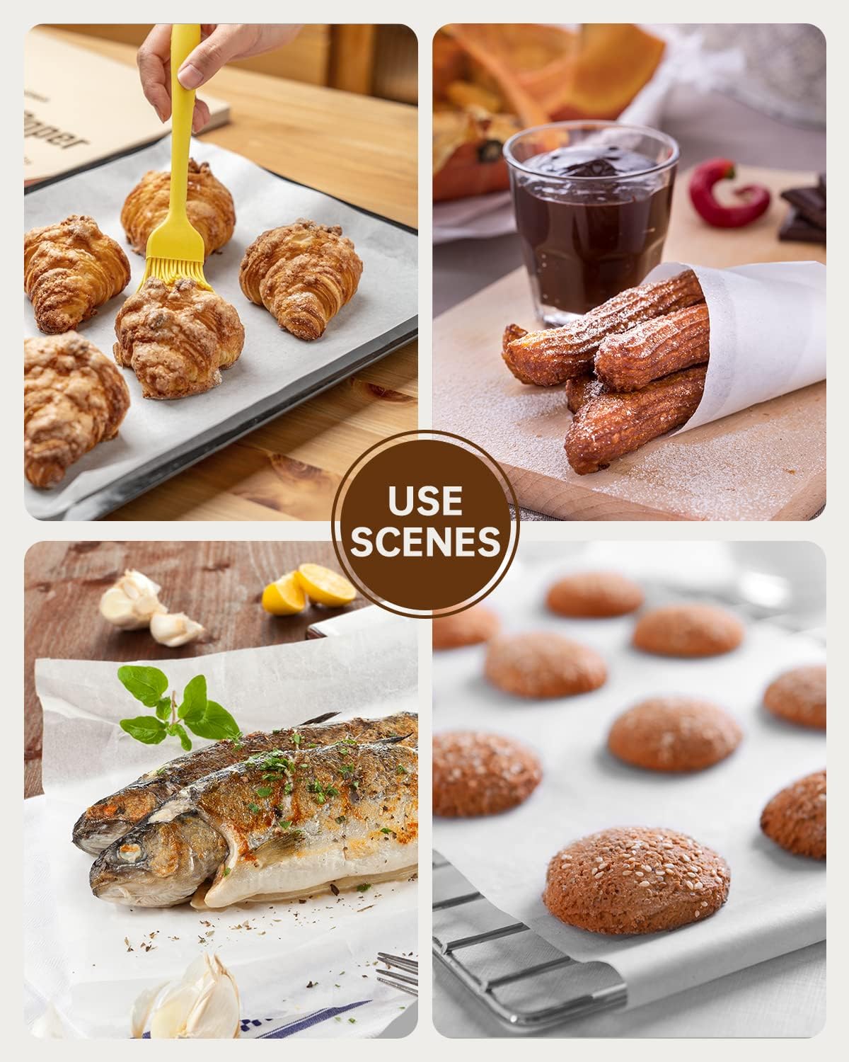 Baklicious Parchment Paper Sheets - 220 Pcs Non-Stick Baking Paper for Air Fryer & Oven | 12x16 In