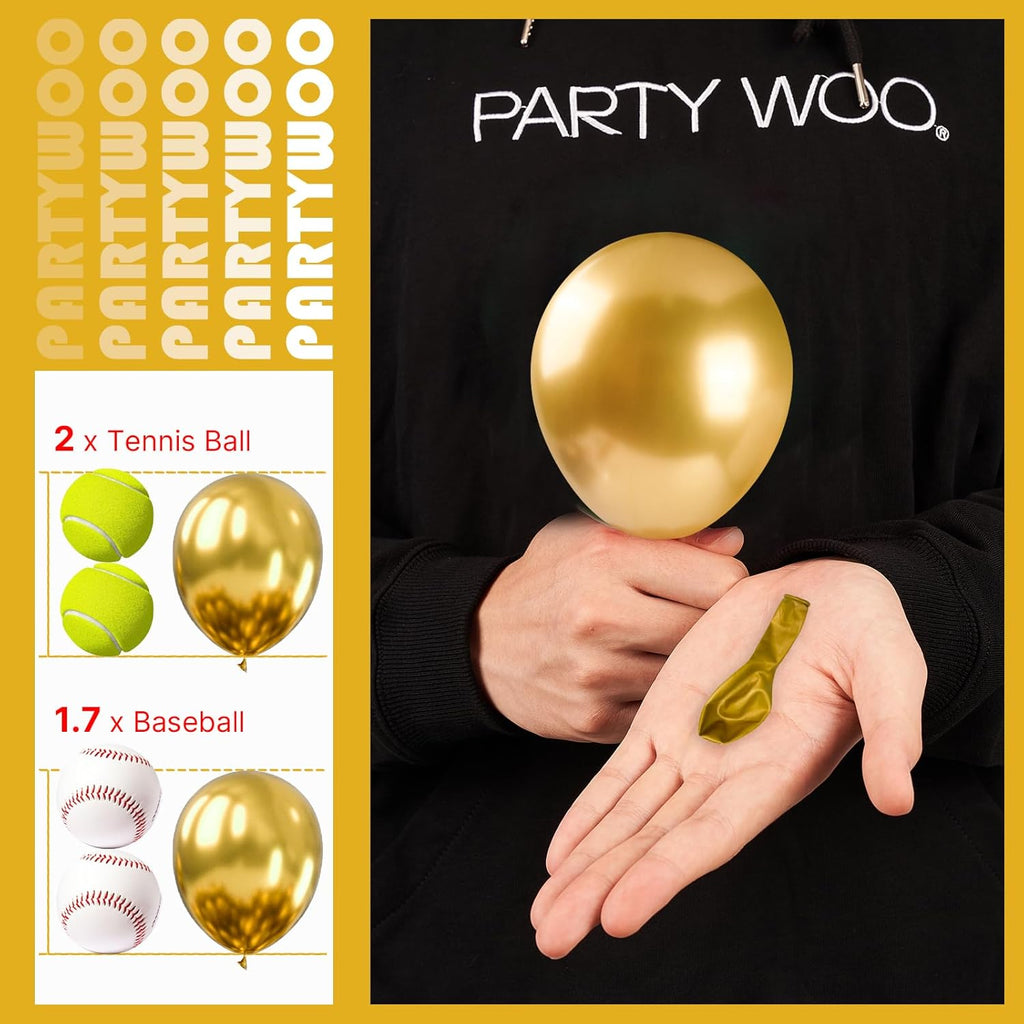 PartyWoo Metallic Gold Balloons - 50pcs Mini 5-Inch Chrome Latex for Graduation & Celebrations