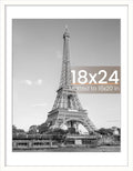Upsimples 18x24 Picture Frame - Versatile Display for 16x20 with Mat or 18x24 Without - White, 1 Pack