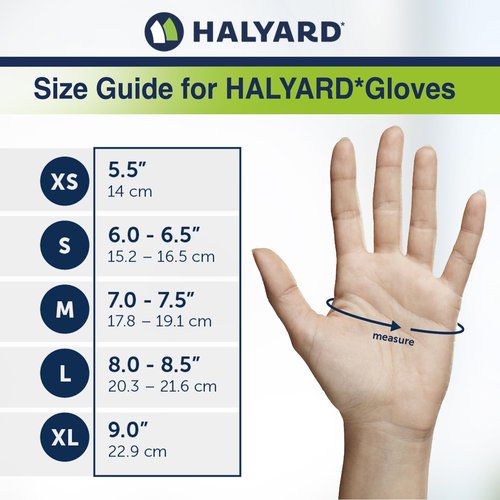 HALYARD Purple Nitrile-Xtra Exam Gloves, Sterile (Individually Wrapped), Powder-Free, 5.9 mil, 12 Inches, Purple, Medium, 14261 (Box of 100/50 Pairs)
