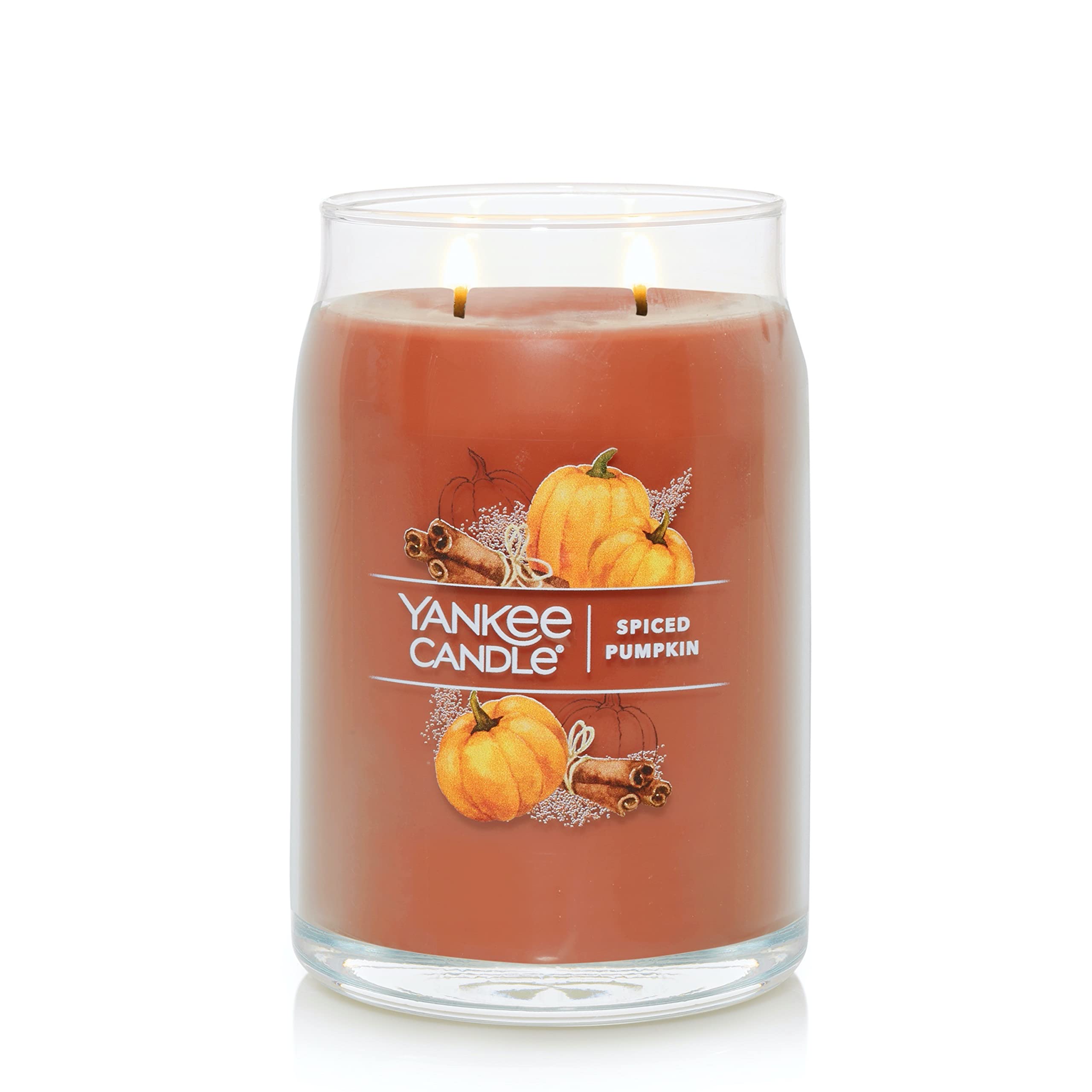 Yankee Candle Spiced Pumpkin Scented Signature 20oz Large Jar 2-Wick Candle Over 60 Hours of Burn Time
