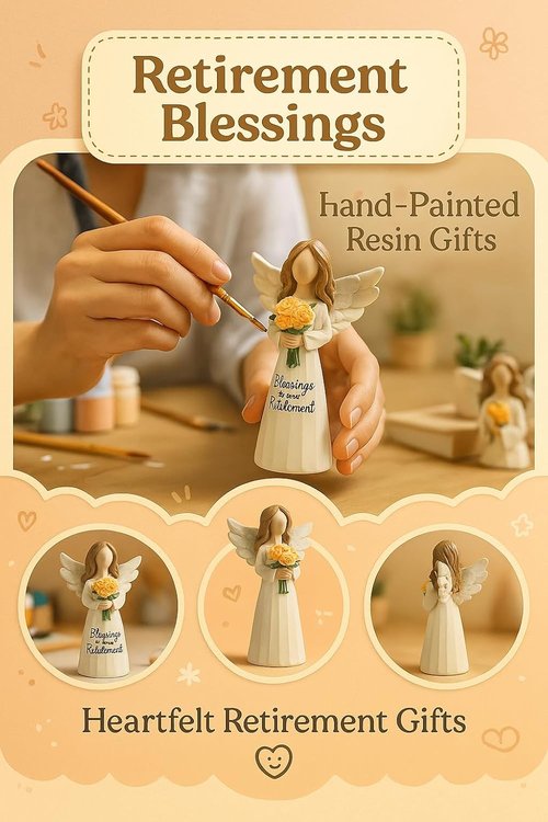 GoGnome Retirement Gift - Resin Angel Statue for Women | Blessings Decor for Coworkers, Teachers, Nurses, Moms