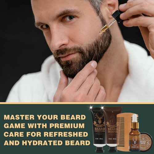BODY & EARTH 2025 Advent Calendar for Men - 24 Days of Beard Care Gifts with Sandalwood & Cedar Oil