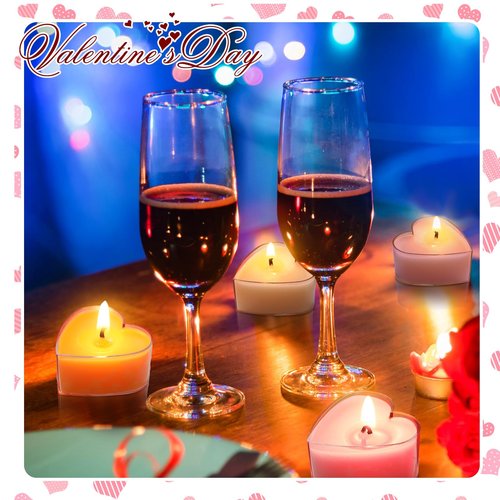 Honoson 12 Pack Valentine's Day Heart Tea Lights Candles Heart Tea Light Natural Wax Scented 6 Scents Conversation Candles for Spring Easter Wedding Engagement Gifting Aromatherapy Anniversary Decor
