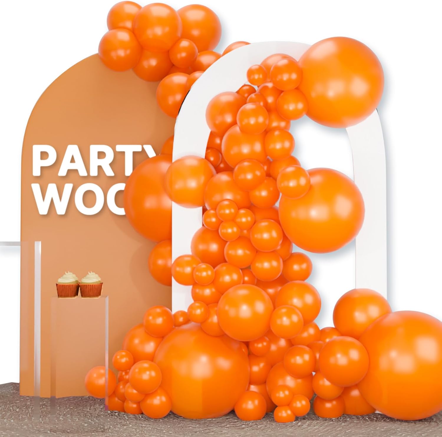 PartyWoo Orange Balloons - 120pcs Matte Fall Balloon Arch Kit | 18", 12", 10", 5" Sizes for Thanksgiving & Baby Showers