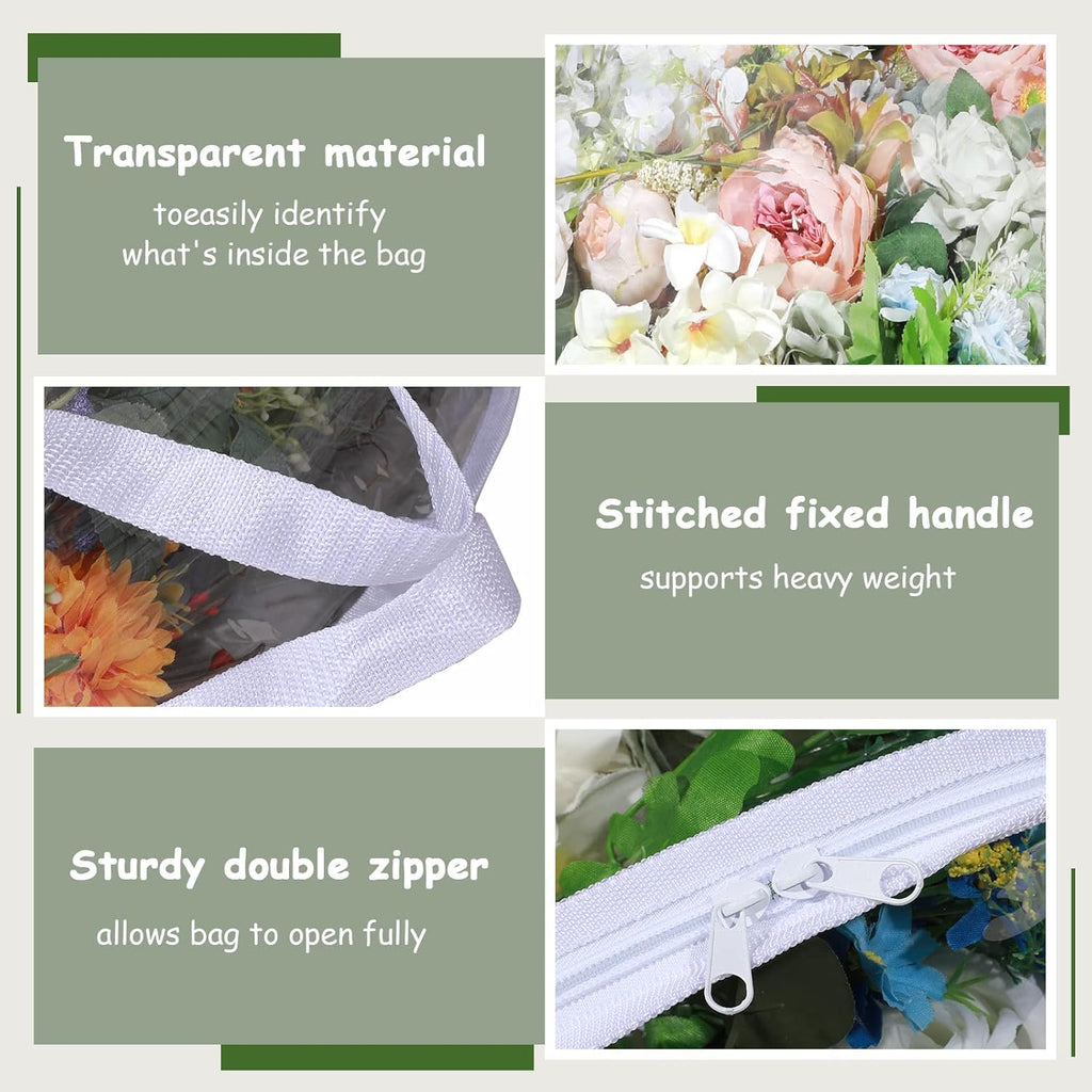 Remagr Wreath Storage Bag - 30 Inch Clear Plastic Container for Holiday & Wedding Wreaths | Zippered Design