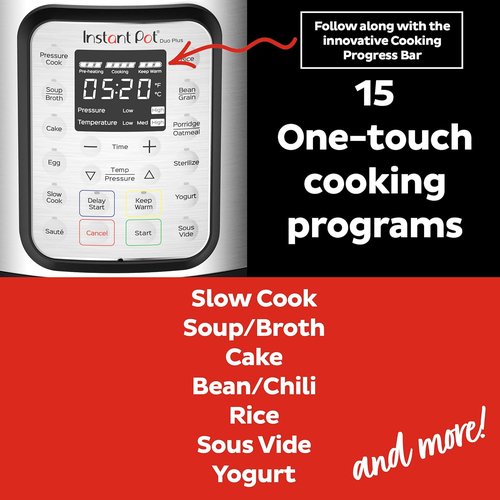 Instant Pot Duo Plus 9-in-1 Electric Pressure Cooker - Versatile Cooking & 800+ Recipes - Stainless Steel, 3 Quart