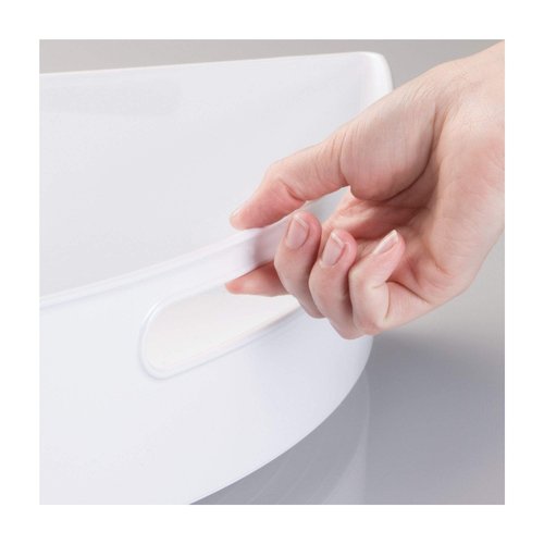 iDesign Recycled Plastic 1/4 Wedge Lazy Susan Turntable Organizer with Handle, Pantry, Bathroom, General Storage and More – 16.5" x 11" x 4", White