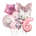 Cartoon Party Balloons, Cute Number 6 Balloon, Pink Thematic Foil Balloons for Party Decorations (Pink6)