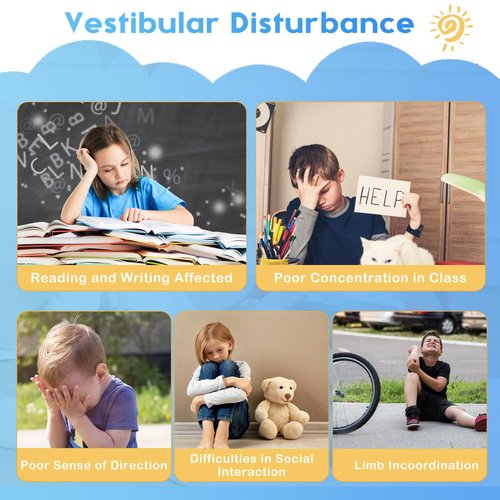 BABAMU Spinning Chair for Autistic Kids, Sensory Swivel Chair, Autism Sensory Products, Autism Toys, Sensory Toy for ADHD Children, Training Body Coordination (Blue)
