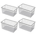 Nprohuge 4 Pack Freezer Organizer Bins - Stand up Freezer Organizers for 16 Cu.Ft Upright Freezer, Easily Get Food Improve Air Circulation, Wire Storage Baskets, Black