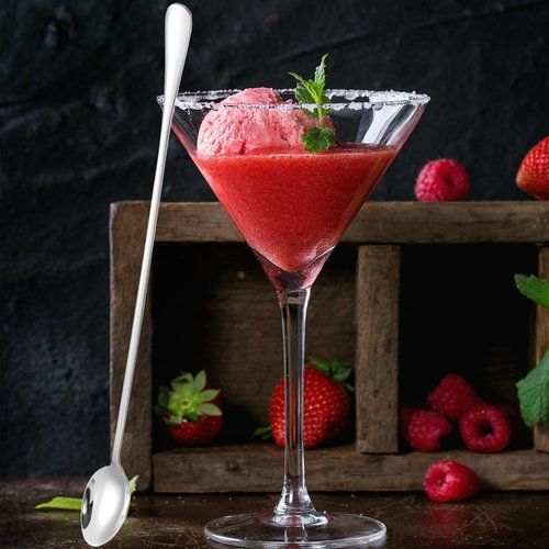 4 Pcs Long Handle Mixing Spoons 12 Inch Stainless Steel Coffee Stirrers Iced Teaspoons Bar Mixing Spoon Cocktail Stirring Spoons Ice Cream Spoon for Dessert Sundae Shakes