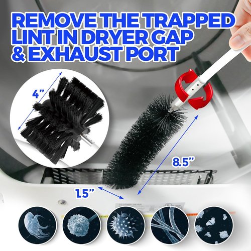 Holikme Dryer Vent Cleaner Kit - 50 Feet Flexible Lint Brush with Drill Attachment for Efficient Cleaning