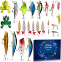 Fishing Advent Calendar 2025 | 24 Days of Christmas Countdown Fishing Lures Set for Enthusiasts