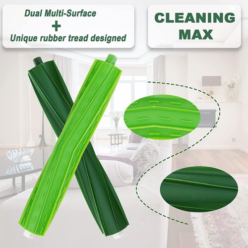 2 Set Replacement Roller Brushes Compatible for iRobot Roomba E & I & J Series, i7 i7+ i3 i3+ i6+ i8+ j7 j7Plus E5 E6 E7, Vacuum Cleaner Accessories, Multi-Surface Rubber Brush