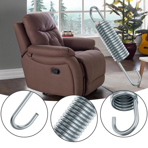 kzfuli 3-5/8 Inch Replacement Recliner Chair Mechanism Furniture Tension Springs Long Neck Style ，Long Neck Hook Style-Recliner Replacement Parts-3.46 Inch Inside Hook to Hook (Silver White 2Pcs)