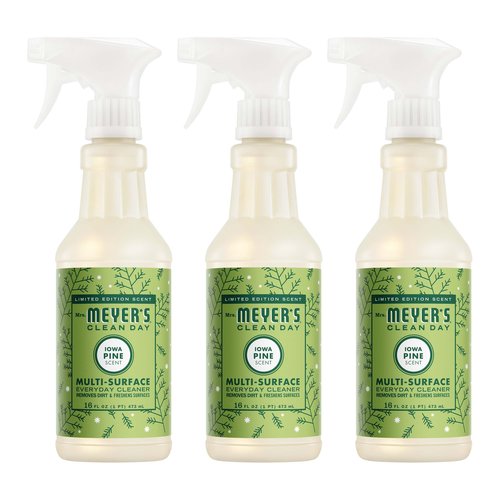 MRS. MEYER'S CLEAN DAY Multi-Surface Cleaner Spray, Cruelty Free Formula, Iowa Pine, 16 fl. Oz (Pack of 3)