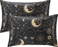 EXQ Home Satin Pillowcase - Black Printed Silk for Hair & Skin | 2 Pack Queen Size 20x30 Inches