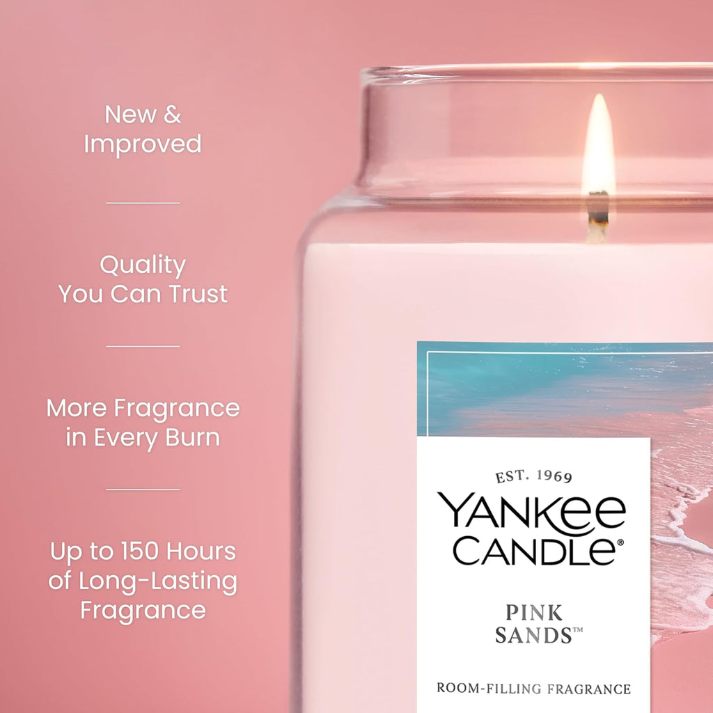 Yankee Candle Pink Sands Scented Candle - 22oz Large Jar with 150 Hour Burn Time | Perfect Gift for Birthdays