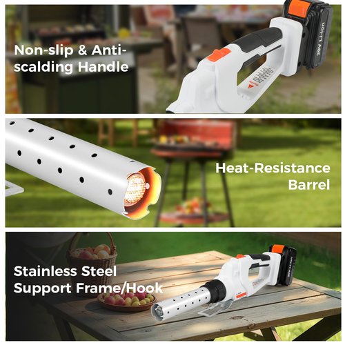 LIGO Cordless Fire Starter, 20V Charcoal Starter and Lighter, Chemical Free Heated Air with Blowing Fuction, Included 4.0Ah Battery, for Charcoal, BBQ, Grill