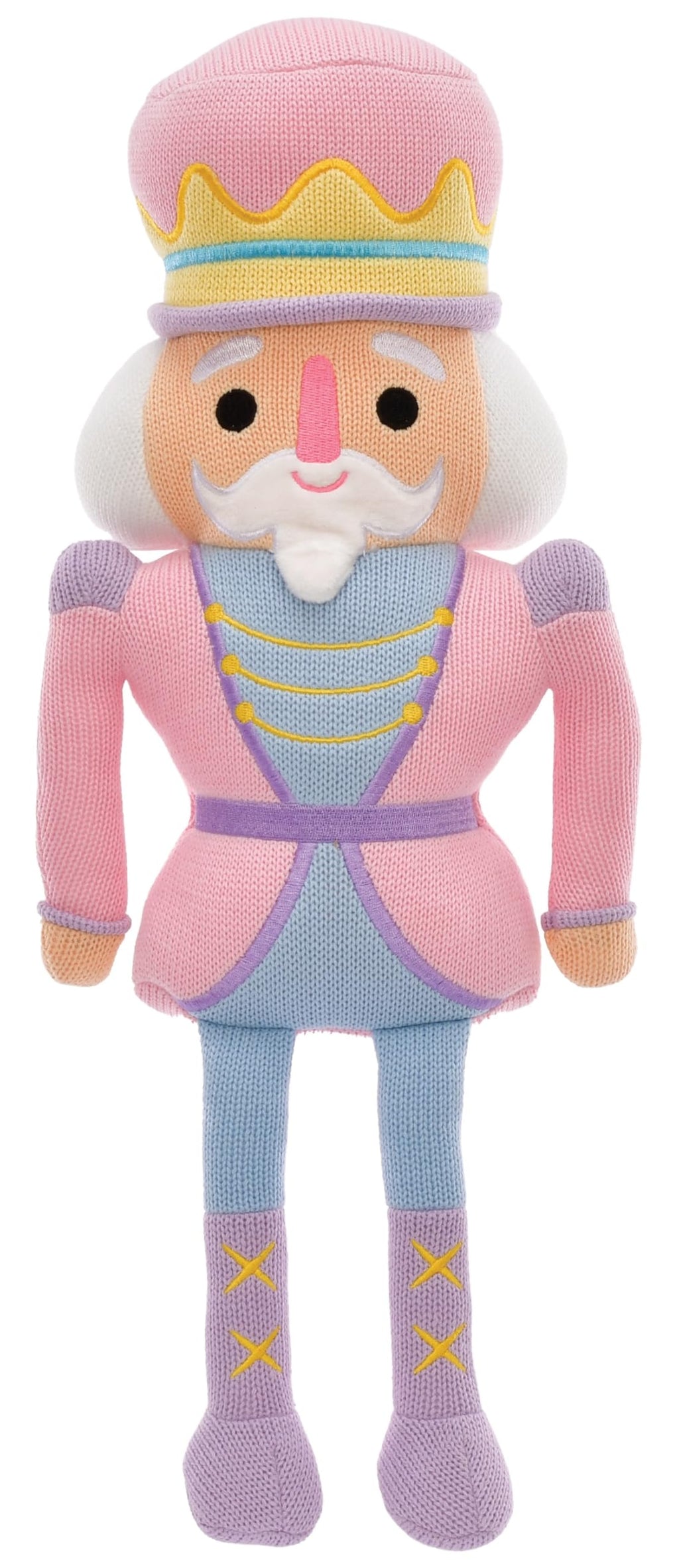 iscream Soft Sweater Knit 18.5" Nutcracker Embroidered Accent Holiday Pillow