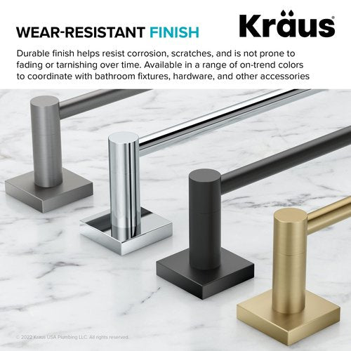 KRAUS Ventus 24-inch Bathroom Towel Bar, Brushed Gold Finish, KEA-17737BG