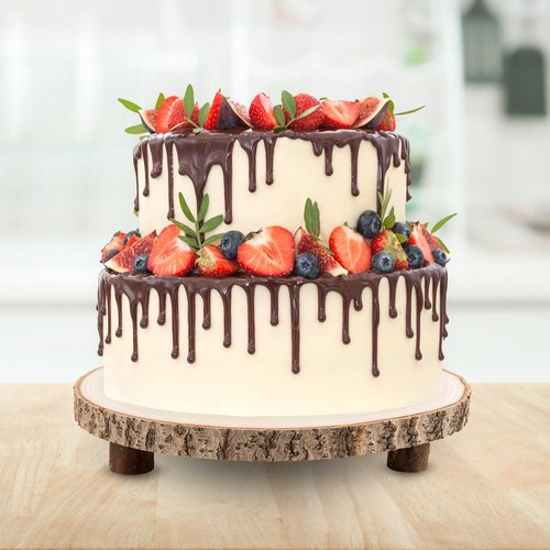 Ruizhihu Wood Cake Stand, 10-11 Inch Wood Slice With Legs, Rustic Slice Cake Stand, for Wedding Table Centerpieces, Woodlandthemed Parties, Event, Birthday Party