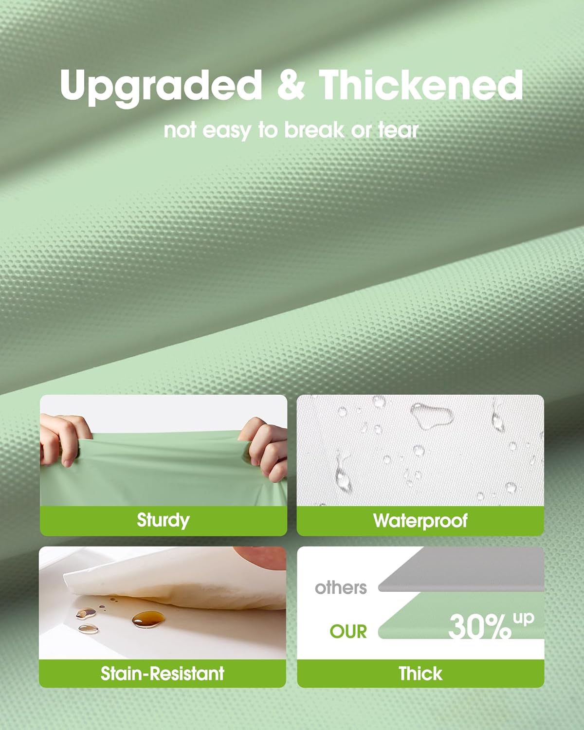 Pureegg Disposable Plastic Tablecloths - 12 Pack, 54 x 108 Inch, Leakproof Sage Green for Easter Parties