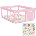 Hiaksedt Large Baby Playpen - Safe & Soft 50"x50" Play Pen for Babies & Toddlers in Pink