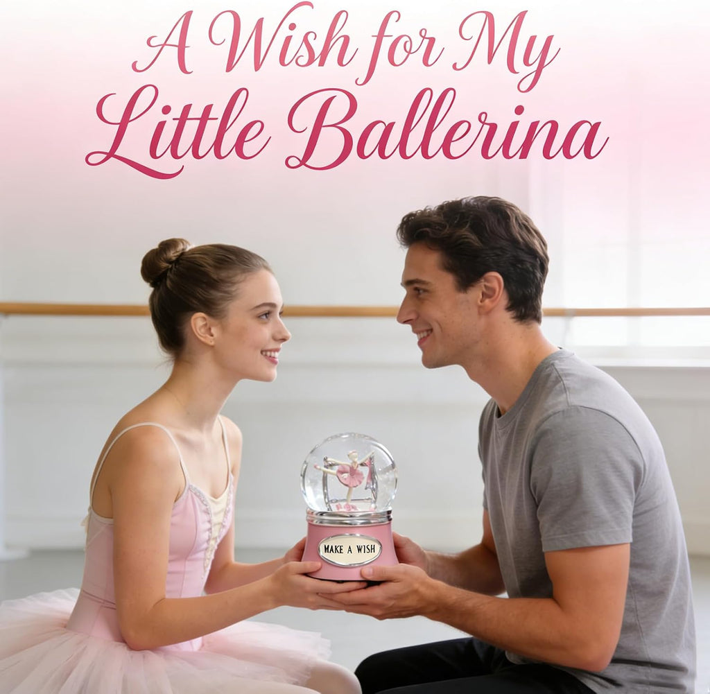 Skiennix Ballerina Snow Globe - Rotating Musical Dance Box | 100MM Water Globe Plays Fur Elise