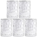 Rivqahra Glass Lamp Shade Replacement Globe & Cover for Light Fixture, 6-1/16" Height 4-1/16" Diameter, 1-5/8 inch Fitter, 5 Pack Clear Hammered Water Ripple Cylinder Glass Shade