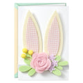 Hallmark Signature Easter Card with Bunny Ears Headband (Somebunny Loves You) for Kids, Grandchildren, Niece
