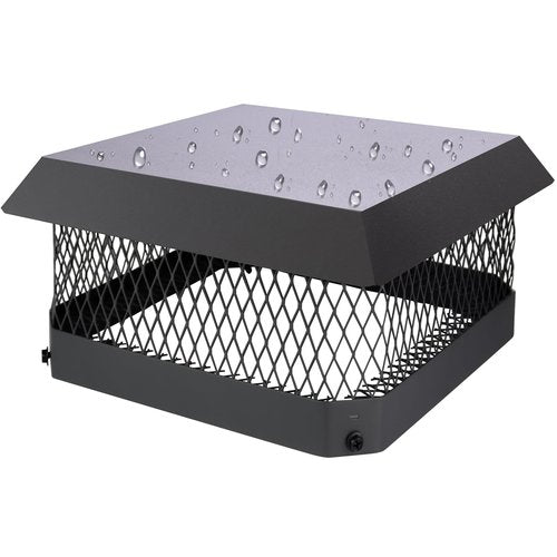 13" x 13" Chimney Caps Fireplace Chimney Cover for Outside Flue Tile Clay, Chimney Flue Cover Chimney Vent Cap with Screen Hood Plate,Galvanized Steel Chimney Rain Cap Roof Rain Guard Top Protector