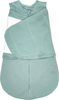 Skiennix Adjustable Cotton Swaddle Sleep Sack - Soft & Breathable Wearable Blanket for Babies 3-6 Months | Cozy Grayish Blue Design