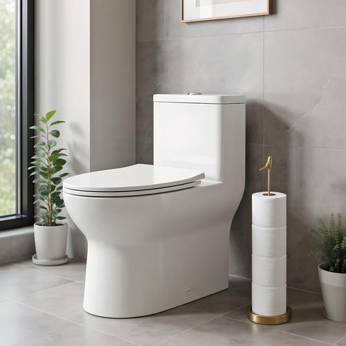 Toilet Paper Holder Stand for 4 Paper Rolls, Bird Style Freestanding TP Holder, Roll Holder Storage - Gold