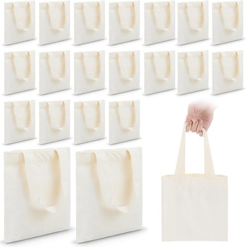 Amylove 72 Pcs Mini Tote Bag Sublimation Blank Canvas Tote Bags Reusable Grocery Luggage DIY Sack Goody for Party Even (10 x 10 Inch,Natural Color)