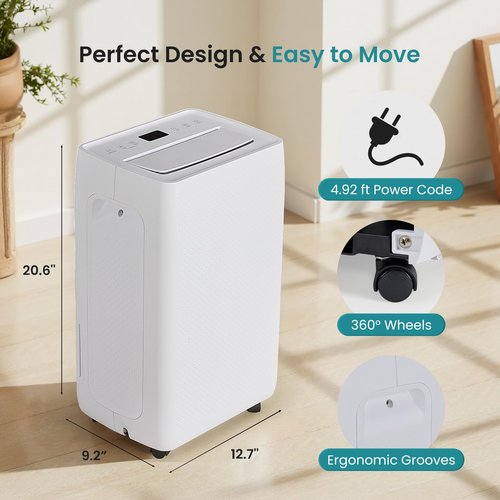 OLIXIS 3,500 Sq. Ft Dehumidifier, 50 Pints Dehumidifier for Basement with Drain Hose, 4.5L/1.19 Gallon Water Tank Quiet with Airflow Swing, Ideal Whole House Dehumidifiers for Home, Bedroom Bathroom