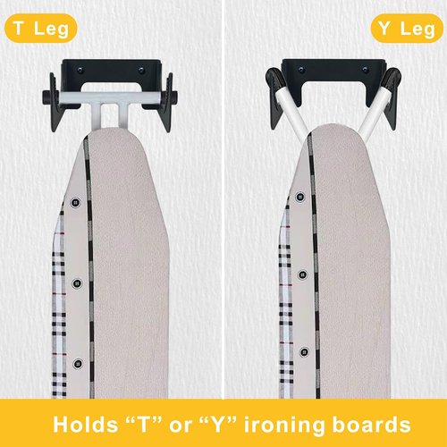 Wdwlbsm Ironing Board Holder Ironing Board Hanger Wall Mount for T or Y Leg, Iron Board Hook Concealed,Board Storage Organizer for Laundry Room, Space Saving