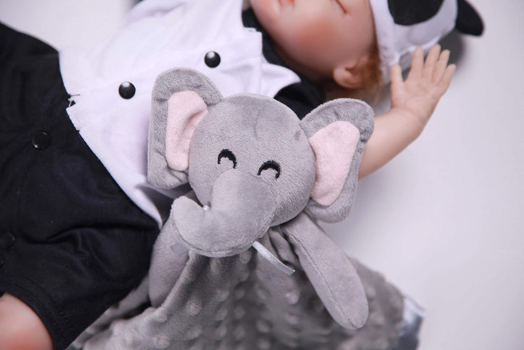 Pro Goleem Elephant & Bunny Security Blanket - Soft 16'' Comfort for Babies