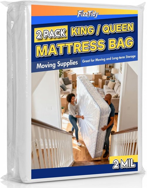 2 Pack Mattress Bags - Heavy Duty Waterproof & Tear-Resistant Covers for King/Queen Size | 107" x 78" x 14''