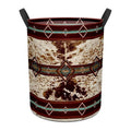 Western Aztec Cow Print Baby Laundry Hamper,Laundry Basket,Waterproof Storage Bin for Bedroom,Clothes Organizer Basket,Toys Box,Room Decor