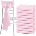 Skiennix Pink Satin Chair Sashes - Elegant Bows for Weddings & Events | 6 x 108 Inch