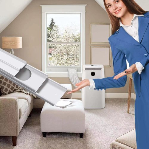 Coolaihan Portable Air Conditioner Vent Kit with 5.9" Exhaust Hose Universal Seal for AC Unit, Window Kit with Coupler for Sliding Horizontal or Vertical Windows