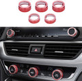 TLIFORT Centre Console Air Conditioning Switch Knob Sound Volume Button Ring for 10th Gen Honda Accord Sedan Sport EX EX-L LX 2018 2019 2020 2021 2022, Aluminum Red, 5pcs