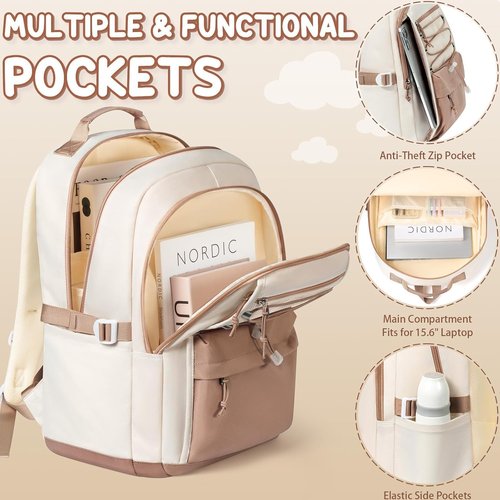 Fimibuke Kids Backpack Set - 3 PCS Waterproof Girls Backpack with Lunch Box & Pencil Case | Lightweight School Bag for Travel & Everyday Use