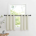 NICETOWN Blackout Thermal Insulating Curtain Valances - 30 Inch Length, 2 Panels for Kitchen & Bathroom (Natural)