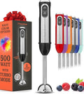 **Powerful Immersion Blender - 500 Watt Electric Hand Blender with Turbo Mode | Detachable Base for Smoothies, Soups, and Purees**